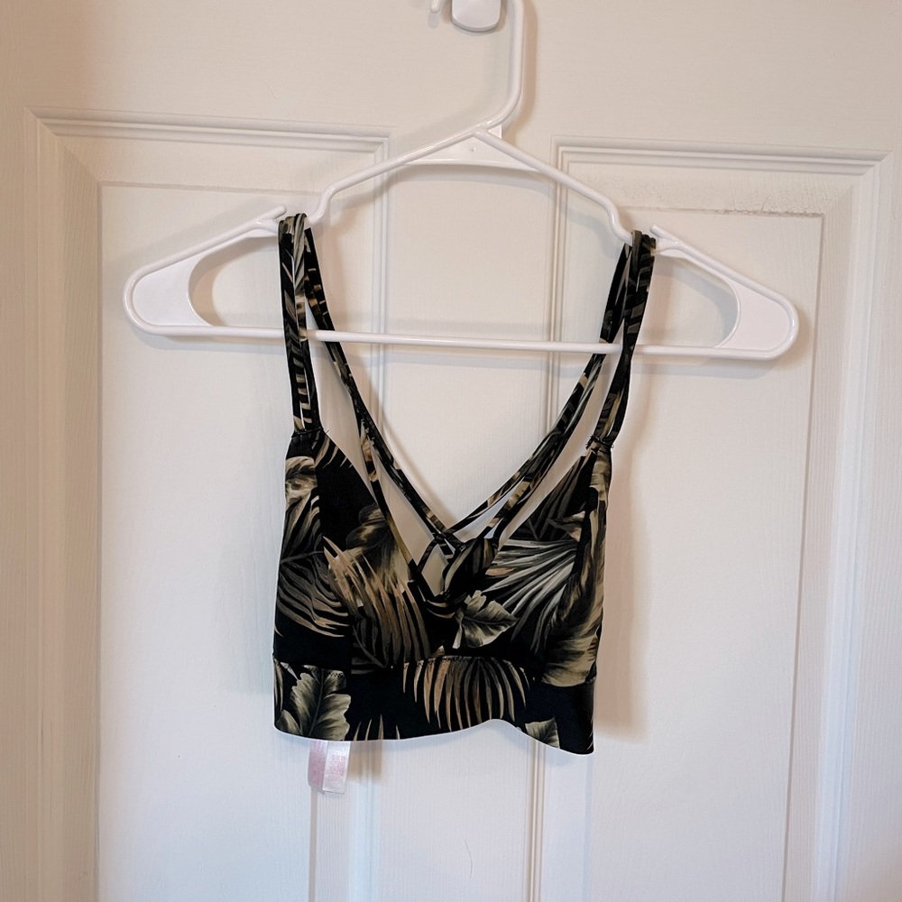 Unlined PINK bralette with crisscross straps